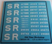 CMR066 (SR) - Old Time Workshop 4mm Decals - ex-SECR 12T Wagons - SR Livery