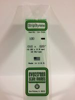 Evergreen 100 - Opaque White Polystyrene Strip (.010 x .020)