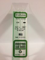Evergreen 104 - Opaque White Polystyrene Strip (.010 x .080)