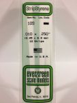 Evergreen 109 - Opaque White Polystyrene Strip (.010 x .250)