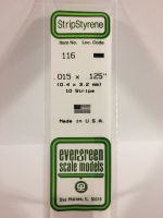 Evergreen 116 - Opaque White Polystyrene Strip (.015 x .125)
