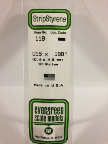 Evergreen 118 - Opaque White Polystyrene Strip (.015 x .188)