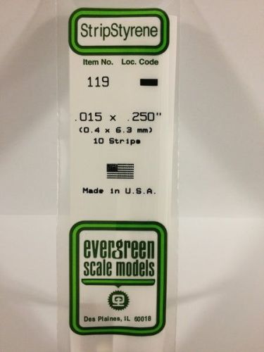 Evergreen 119 - Opaque White Polystyrene Strip (.015 x .250)