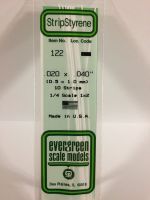 Evergreen 122 - Opaque White Polystyrene Strip (.020 x .040)