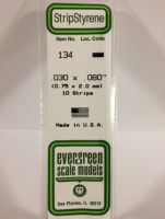 Evergreen 134 - Opaque White Polystyrene Strip (.030 x .080)