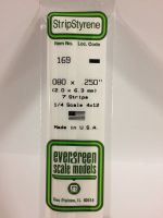 Evergreen 169 - Opaque White Polystyrene Strip (.080 x .250)