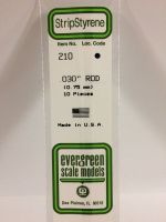 Evergreen 210 - Opaque White Polystyrene Rod (.030" OD)