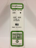 Evergreen 220 - Opaque White Polystyrene Rod (.035" OD)