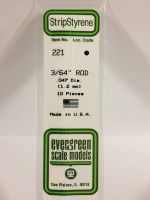 Evergreen 221 - Opaque White Polystyrene Rod (.047" OD)