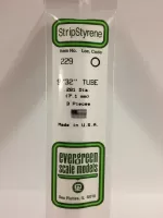 Evergreen 229 - .281" OD X 14" / 7.1mm X 35cm OD Opaque White Polystyrene Round Tubing