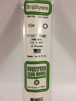 Evergreen 234 - .438" OD X 14" / 11.1mm X 35cm Opaque White Polystyrene Round Tubing
