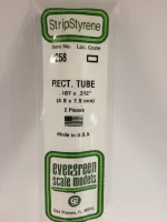 Evergreen 258 - .188" x .312" x 14" / 4.8mm X 7.9mm X 35cm Opaque White Polystyrene Rectangular Tubing