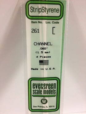Evergreen 261 - Opaque White Polystyrene Channel (.60")