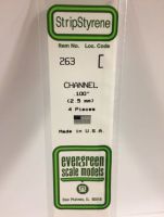Evergreen 263 - Opaque White Polystyrene Channel (.100")