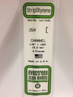Evergreen 264 - Opaque White Polystyrene Channel (.125")
