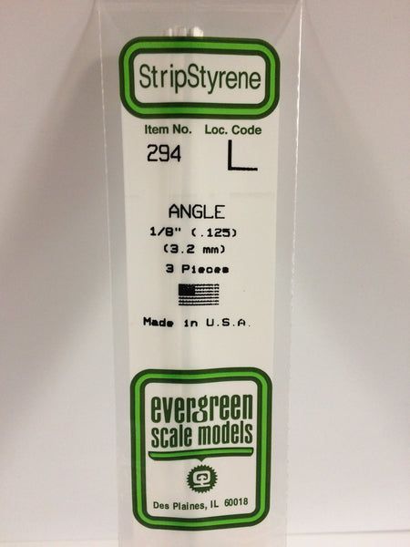 Evergreen 294 - Opaque White Polystyrene Angle (.125")