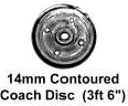 Romford 4mm - 14mm Contoured Coach Disc Wheels 26mm axle (price per axle)
