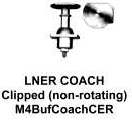 Markits LNER Coach Buffer (Clipped) (pack of 4) 4mm