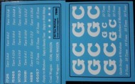 Old Time Workshop 7mm Decals - GCR Freight Lettering (Large Initials) 1899-1923