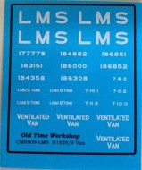 CMR009 (LMS) - Old Time Workshop 4mm Decals - LMS D1828/9 12T Ventilated Vanc