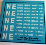 CMR081 (NE) - Old Time Workshop 4mm Decals -LNE 12T Wagons (to diagram 3)