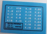 Old Time Workshop 009 Decals - Isle of Man Railway 'K' Cattle Wagons