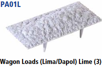Parkside Models PA01(Lime) - Wagon Loads (Lima, Dapol etc.) - Pack of Three Same Type :- Limestone