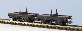 Peco N Gauge Wagon Kit KNR-39 - 10ft Wheelbase Single Bolster Wagon (pair)