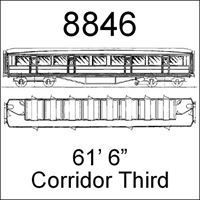 Ex Kirk 8846 - Gresley 61' 6" Corridor Third