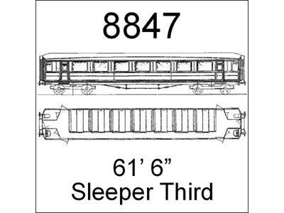 Ex Kirk 8847 - Gresley 61' 6" Sleeper Third