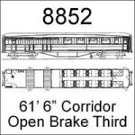 Ex Kirk 8852 - Gresley 61' 6" Open Brake Third 