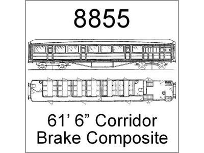 Ex Kirk 8855 - Gresley 61' 6" Corridor Brake Composite