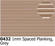 Slaters 0432 - Embossed Plastikard - 1mm Spaced Planking Buff