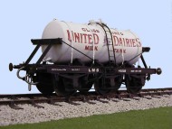 Slaters 70155UD - 7mm Decal - LMS 2000 Gallon 6 Wheel Milk Tank Wagon United Dairies