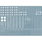 Modelmaster Decals - G.W.R. 1904-1948 Large sheet of wagon lettering and numbers, including 16" and 4" GW lettering