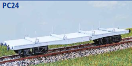 Parkside Models PC24 - LNER (ex NER) Bogie Bolster Wagon (Quad) Decals Included