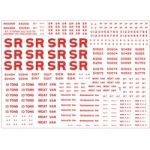 Modelmaster Decals - Southern Railway. Sheet of lettering for for Stone coloured Insulated and Refrigerated Dairy, Fish and Meat Vans. 1923-1947 (RED)